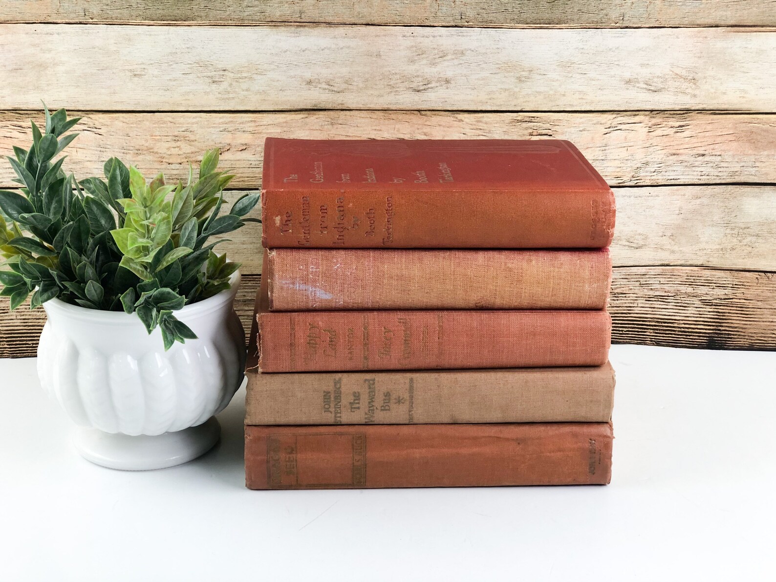 Orange Decorative Books Etsy