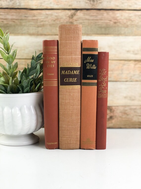 Orange Stack of Books Etsy