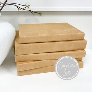 Modern Home Decor, Books for Shelf Decor, Shelf Accessories, Linen Covered Books
