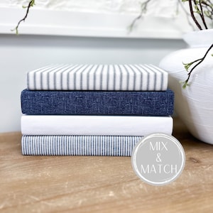 Blue Books for Shelf Decor, Fabric Covered Books, Coastal Decor