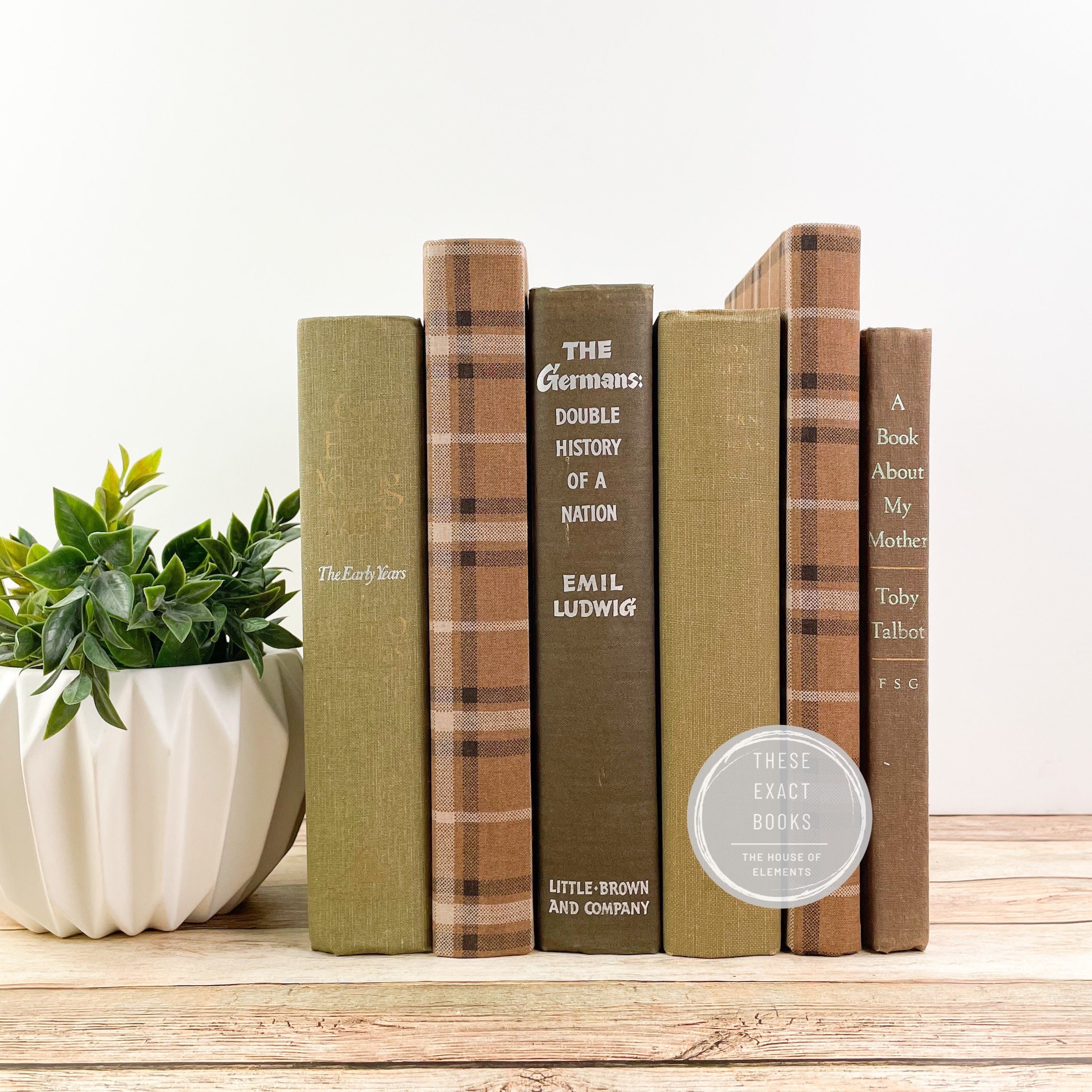 Decorative Book Set Neutral Brown Accents Book Design Books 