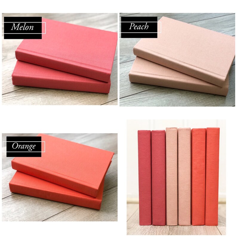 Orange Mix & Match Fabric Covered Decorative Books Etsy
