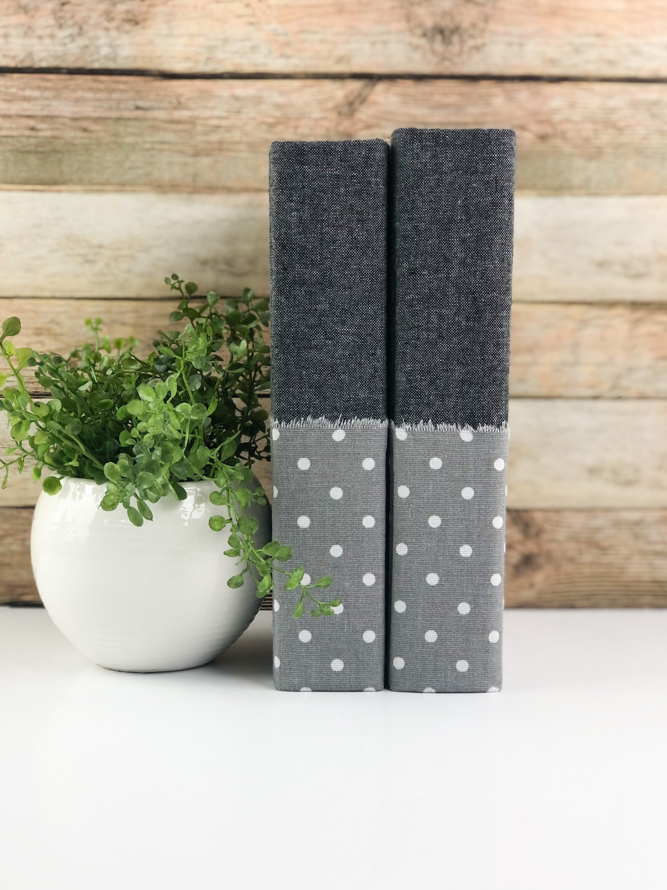 Linen Covered Books / Gray Book Set Etsy