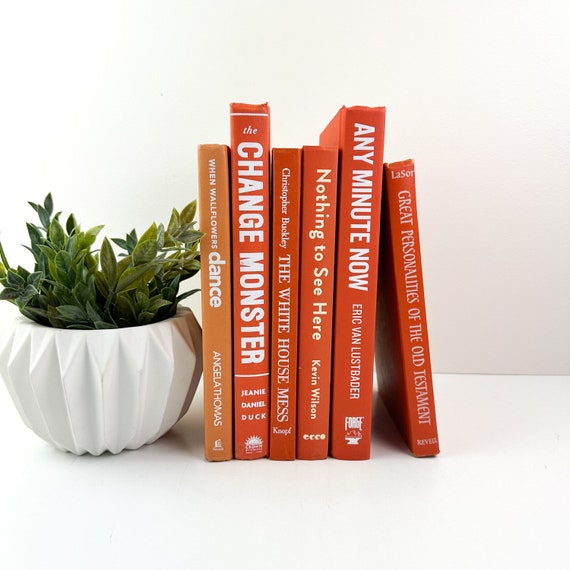 Livres pour la décoration, Orange Home Decor, Lot de livres