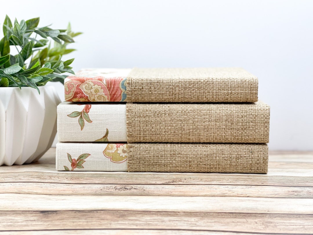 Spring Home Decor Grasscloth Decor Decorative Books - Etsy