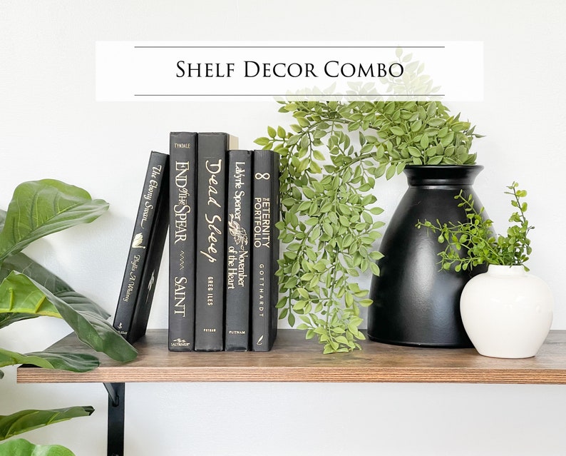 Black and White Shelf Decor Decorative Books Book Display Etsy