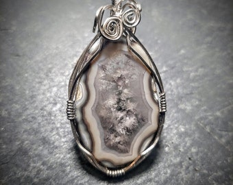 Laguna Agate in Argentium Silver Pendant Necklace