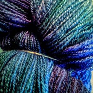 Hand spun Hand dyed Romney Wool Yarn