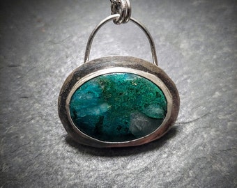 Gem Silica in Sterling and Fine Silver Pendant Necklace