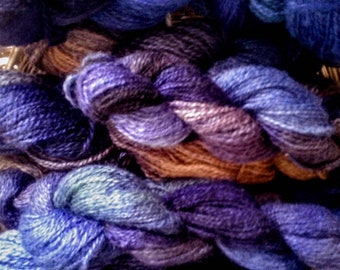 Hand spun Hand dyed Shetland Wool Yarn