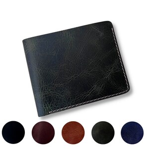 Cartera plegable verde personalizada, cartera para hombre, regalo de cuero para hombre, regalo para papá, regalo del Día del Padre para él, plegable clásico