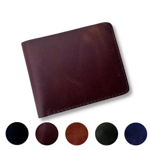 Cartera plegable marrón personalizada, cartera para hombre, regalo de padrinos de boda, regalo para papá, regalo de aniversario para él, plegable clásico