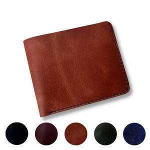 Cartera bifold marrón bronceado personalizada, cartera para hombre, regalo de cuero para hombre, regalo para papá, regalo de aniversario para él, bifold clásico