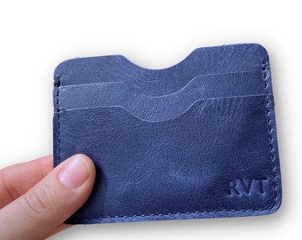 Monogrammed Minimalist Wallet, Groomsmen Gift for Him, Front Pocket Credit Card Holder, Gift for Husband or Fathers day