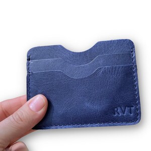 Cartera minimalista monograma, regalo de padrinos de boda para él, titular de la tarjeta de crédito de bolsillo frontal, regalo para el marido o el día del padre