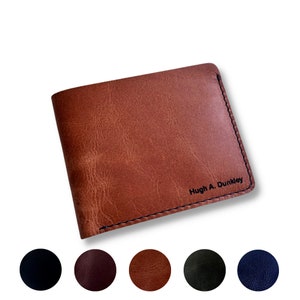 Cartera personalizada, Cartera para hombre, Cartera grabada, Cartera de cuero, Cartera personalizada, Regalo de novio para hombres, Regalo de aniversario para él