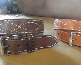 Handmade  Leather Western Work Belt, 100% Full Grain Genuine Leather, Non-Layered, Saddle Leather, Leather Belt Men, Mens Leather Belt
