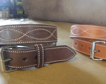 Handmade  Leather Western Work Belt, 100% Full Grain Genuine Leather, Non-Layered, Saddle Leather, Leather Belt Men, Mens Leather Belt