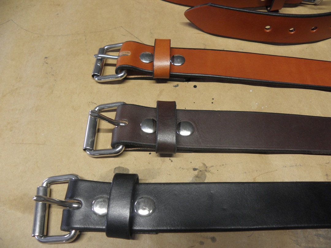 【INCHANT ME】[handmade/belt] Hairy Wool No-Collar Loose JK Black Stitched Ranger Leather Belt: The Walker 1.25