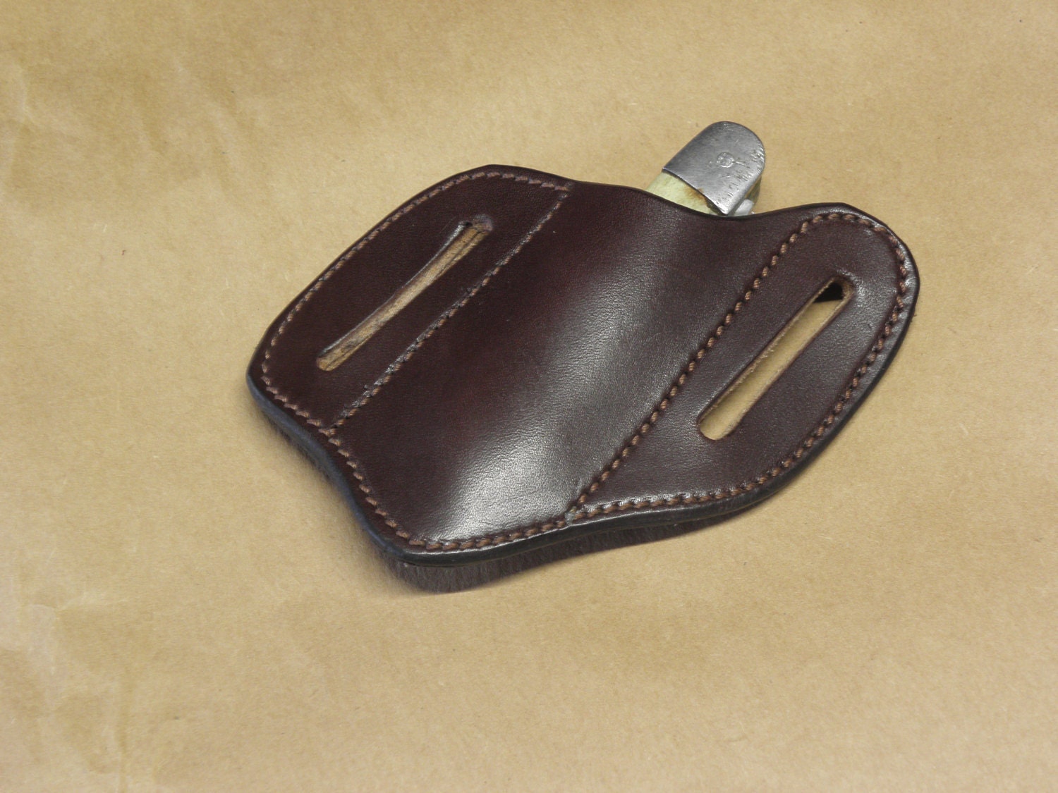 Leather Pocket Knife Holder 100 Full Grain Leather Belt Etsy