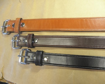 Stitched Handmade Leather Belt, 100% Full Grain Leather, Non-Layered, English Bridle Leather, Leather Belt Men, Men Leather Belt