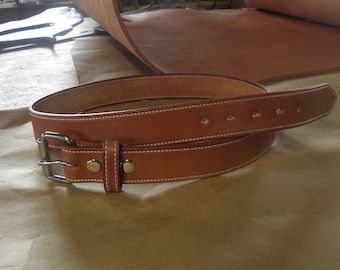 Handmade Leather Heavy Work Belt, 100% Full Grain Genuine Leather, Non-Layered, Saddles Leather, Leather Belt Men, Mens Leather Belt