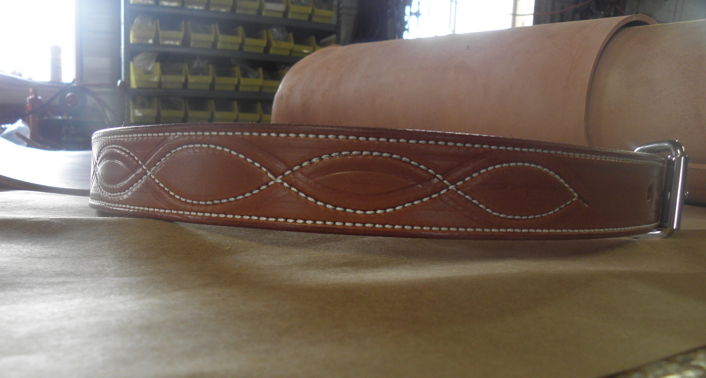 Handmade Leather Western Work Belt, 100% Full Grain Genuine