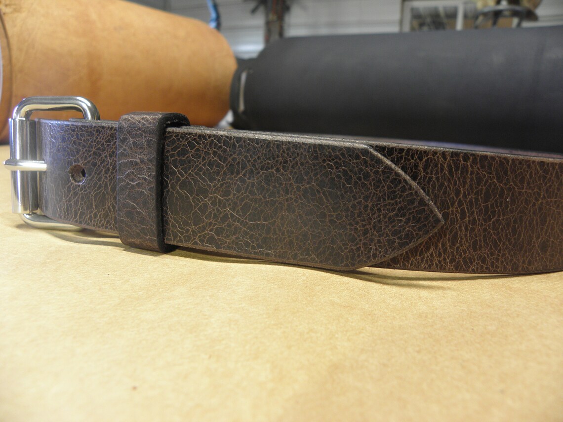Distressed Handmade Water Buffalo Leather Belt 100% Full - Etsy