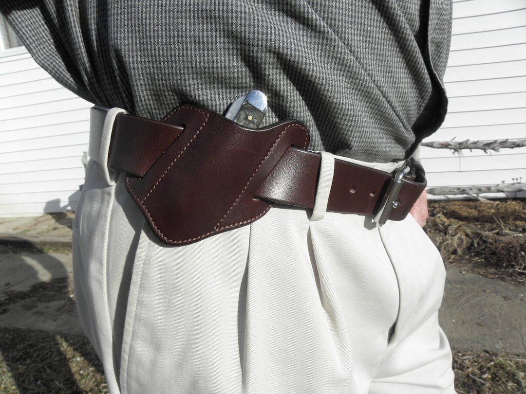 Leather Pocket Knife Holder, 100 Full Grain Leather, Belt Loop Pocket