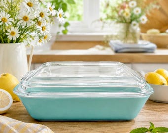 1950s Pyrex Turquoise Blue Mid Century Kitchen 4 Piece