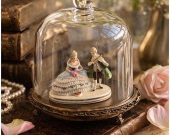 antique german porcelain figurine romantic couple violin figurine vintage miniature rococo decor collectible