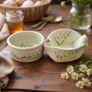 Hilborn Pinch Pots | Vintage Hand Painted Canadian Art Pottery | Slow Living Spring Decor | Set of 2