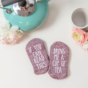 Tea Socks. If You Can Read This socks. Christmas Gift for Grandma. Gift for Mom. Mum. Best Friend Present. Gift Tea Lovers. Tea Gift. zdjęcie 1