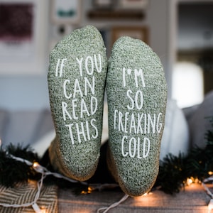 If You Can Read This I'm so Freaking Cold. Present for Mom.  Novelty Socks. Gift From Son. Wine Socks. Personalized Gift. Birthday Gift Idea