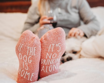 Birthday Gift for Dog Mom. Dog Socks.  Wine Socks. Dog Mom. Fur People. If You Can Read This socks. Dog Lover Gift. Gift for Wine Lovers.