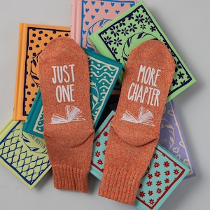 Just One More Chapter Socks, Funny Book Lover Gift