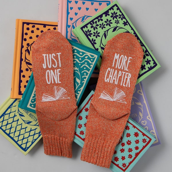 Just One More Chapter Socks, Funny Book Lover Gift