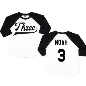 Personalized 3rd Birthday Baseball Raglan Shirt: Third Birthday Outfit