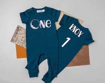 1st Birthday Space Romper: Moon Landing, Astronaut Outfit