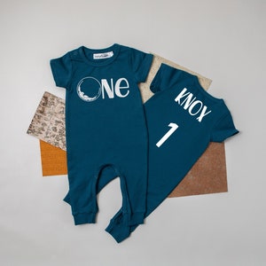 1st Birthday Space Romper: Moon Landing, Astronaut Outfit