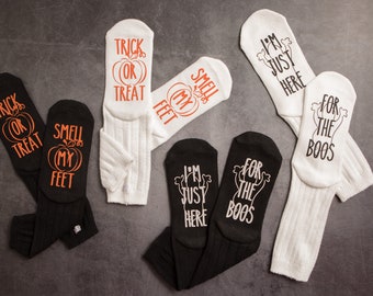 I'm Just Here for the Boos Socks.  Novelty Halloween Socks.  Funny Halloween Gift.  Ghost Socks.