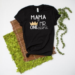 Mom Dad of Mr Onederful.  1st Birthday Mom and Dad Shirts. Mama of the Wild One.  Parents of Mr Onederful. First Birthday.  Onderful Parents