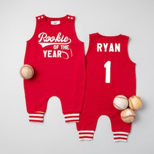 Rookie of the Year Romper: Baseball 1st Birthday Outfit