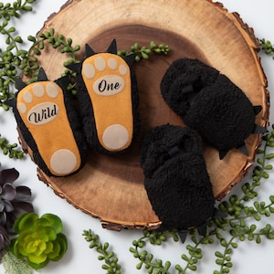 Wild One Monster Claw Slippers: First Birthday Outfit Booties