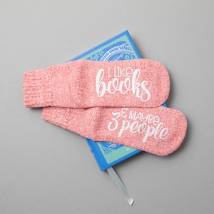 Book Socks. I Like Books And Maybe 3 People.  Gift for Readers. Novelty Socks.  If You Can Read This Socks. Christmas Book Club Gift.