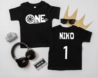 Racecar Tire 1st Birthday Outfit: Personalized Baby Boy Shirt