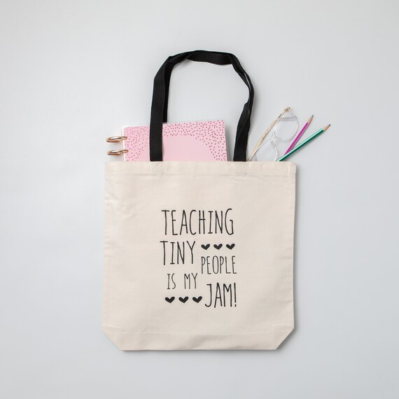 Teaching Tiny People is my Jam. Gift for Teachers. Back to school. Preschool Gift. Tote Bag for Teacher. Teacher gift. Elementary. Etsy