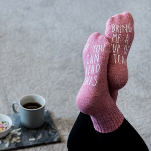 Tea Socks. If You Can Read This socks. Christmas Gift for Grandma. Gift for Mom. Mum. Best Friend Present. Gift Tea Lovers. Tea Gift. zdjęcie 8