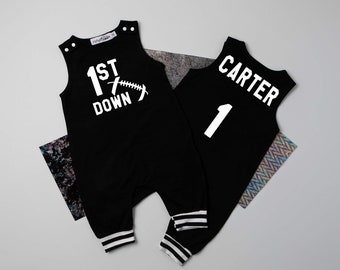 1st Down Birthday Football Romper: Personalized Rookie Outfit