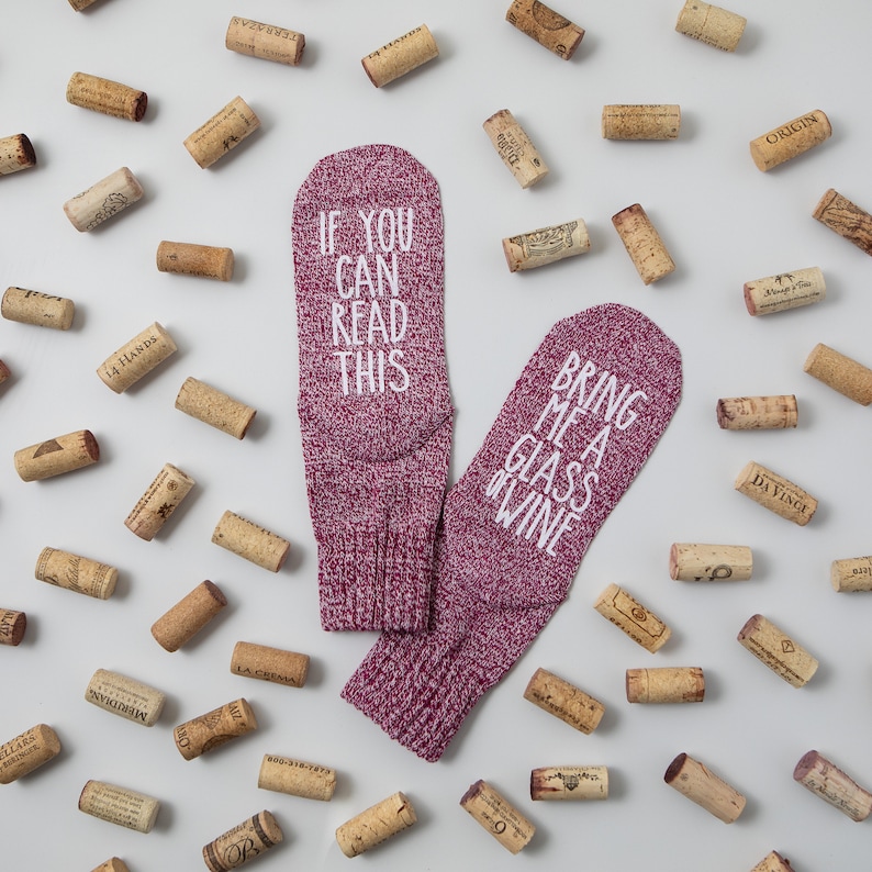 CLEARANCE Wine Socks. If You Can Read This. Gift for Wine lovers. Boss Gift. Message Socks. Gift Under 15. Christmas Gift. Sister. Wife image 6